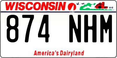 WI license plate 874NHM