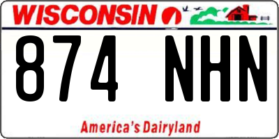 WI license plate 874NHN