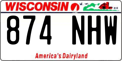 WI license plate 874NHW