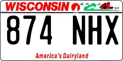 WI license plate 874NHX