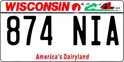 WI license plate 874NIA