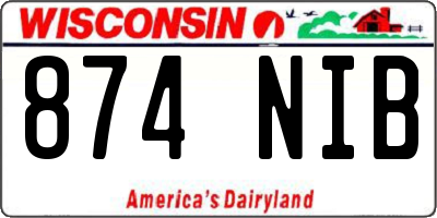 WI license plate 874NIB