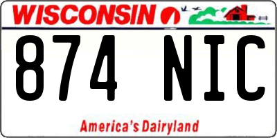 WI license plate 874NIC