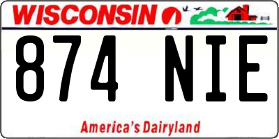 WI license plate 874NIE