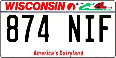 WI license plate 874NIF