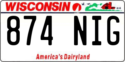 WI license plate 874NIG