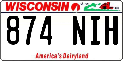 WI license plate 874NIH