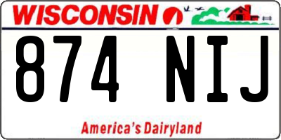 WI license plate 874NIJ