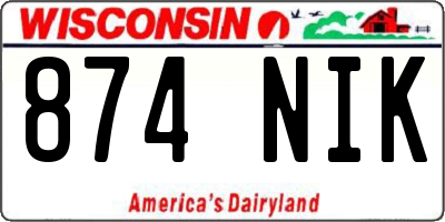 WI license plate 874NIK