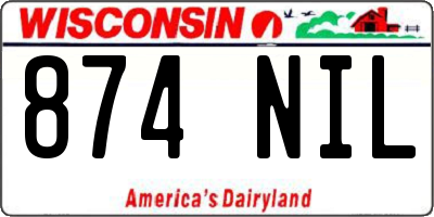 WI license plate 874NIL