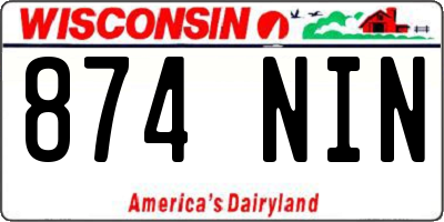 WI license plate 874NIN