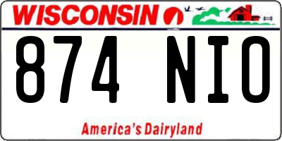 WI license plate 874NIO