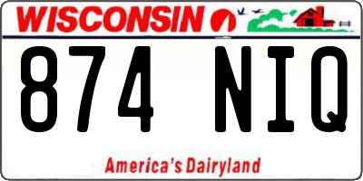 WI license plate 874NIQ