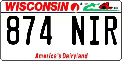 WI license plate 874NIR