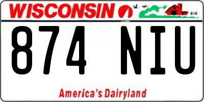 WI license plate 874NIU