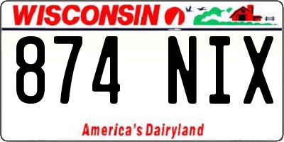 WI license plate 874NIX