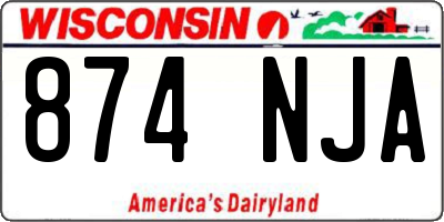 WI license plate 874NJA