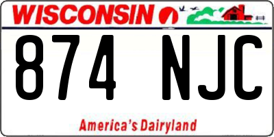 WI license plate 874NJC