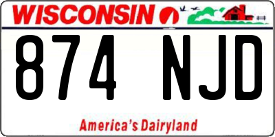 WI license plate 874NJD