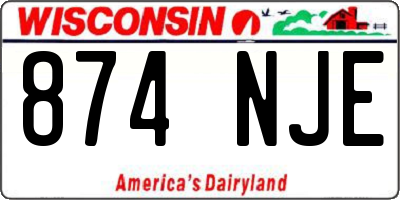 WI license plate 874NJE