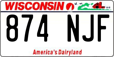 WI license plate 874NJF