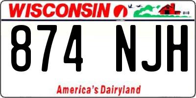 WI license plate 874NJH