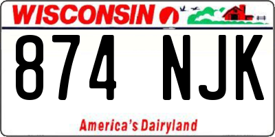 WI license plate 874NJK