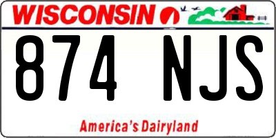 WI license plate 874NJS