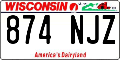 WI license plate 874NJZ