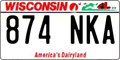 WI license plate 874NKA