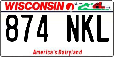 WI license plate 874NKL