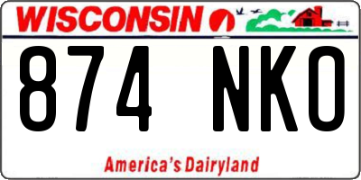WI license plate 874NKO