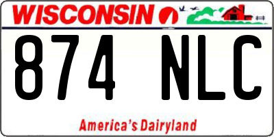 WI license plate 874NLC