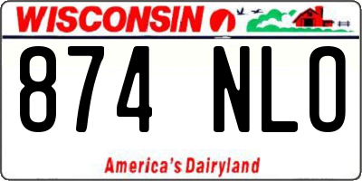 WI license plate 874NLO