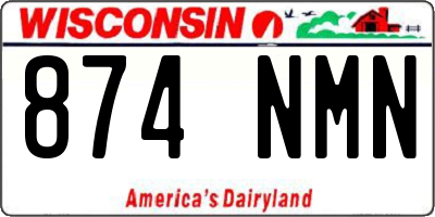 WI license plate 874NMN