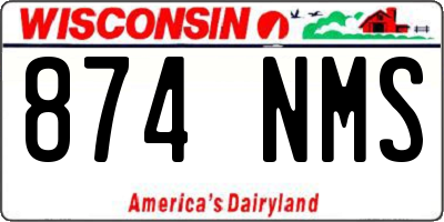 WI license plate 874NMS