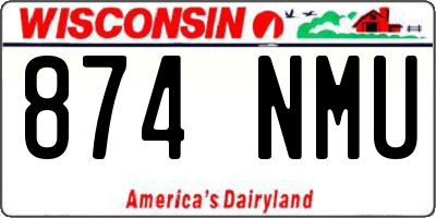 WI license plate 874NMU