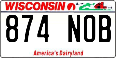 WI license plate 874NOB