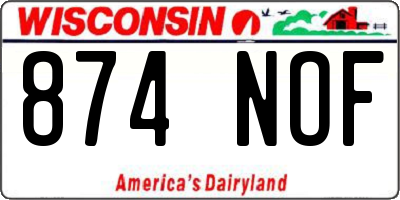 WI license plate 874NOF