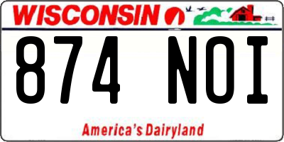 WI license plate 874NOI