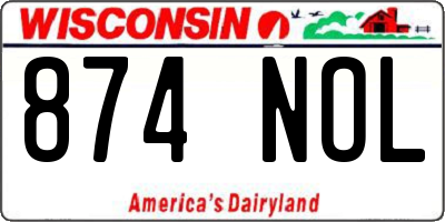WI license plate 874NOL