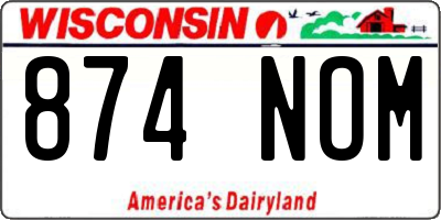WI license plate 874NOM