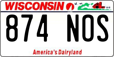 WI license plate 874NOS