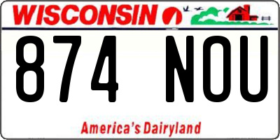 WI license plate 874NOU
