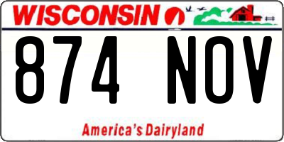 WI license plate 874NOV