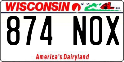 WI license plate 874NOX