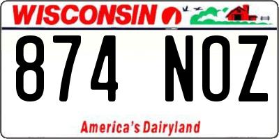 WI license plate 874NOZ