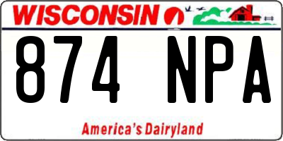 WI license plate 874NPA