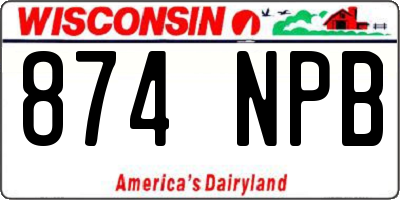 WI license plate 874NPB