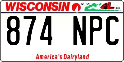 WI license plate 874NPC